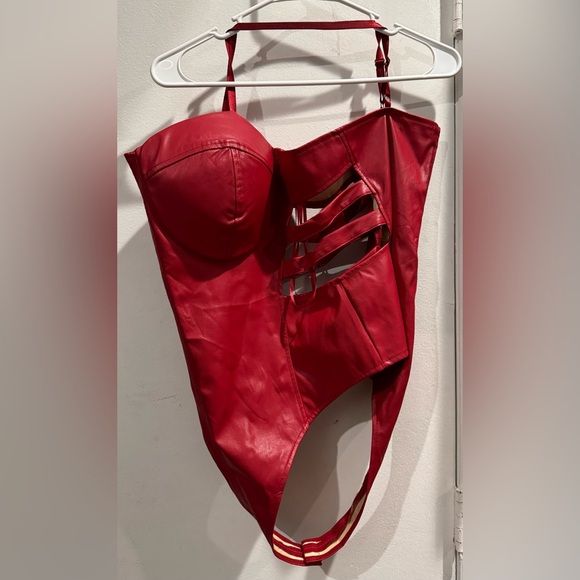 Red bodysuit from Rainbow Shops, Never used. Perfect for clubbing. - Picture 3 of 3